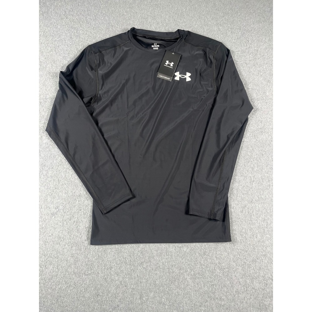 Under Armour Mens HeatGear Compression Long Sleeve Shirt Black XL 1387696-001